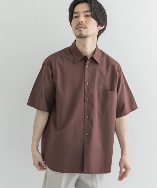 URBAN RESEARCH（アーバンリサーチ）の「コットン/リヨセルタイプライターシャツ（シャツ/ブラウス・メンズ・ブラック/ベージュ/ブラウン/カーキ・MEDIUM/LARGE）」の3枚目の写真