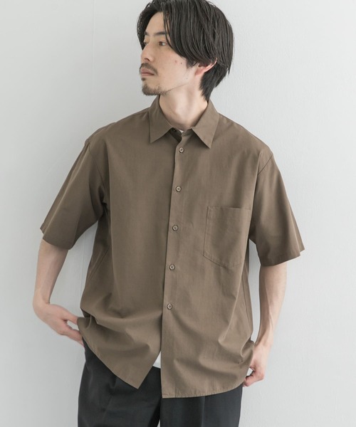 URBAN RESEARCH（アーバンリサーチ）の「コットン/リヨセルタイプライターシャツ（シャツ/ブラウス・メンズ・ブラック/ベージュ/ブラウン/カーキ・MEDIUM/LARGE）」の4枚目の写真