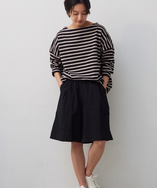 OMNES Another Edition(オムネス アナザーエディション)の「製品染め コットンショートパンツ(その他パンツ・レディース・ブラック/ベージュ/カーキ/ミント/モカ・FREE)」の2枚目の写真