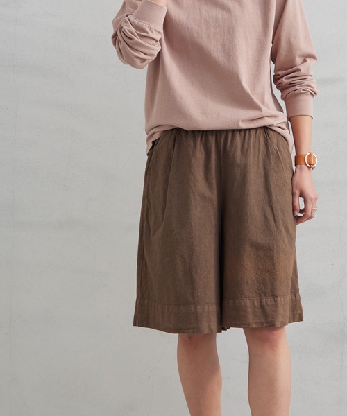 OMNES Another Edition(オムネス アナザーエディション)の「製品染め コットンショートパンツ(その他パンツ・レディース・ブラック/ベージュ/カーキ/ミント/モカ・FREE)」の14枚目の写真
