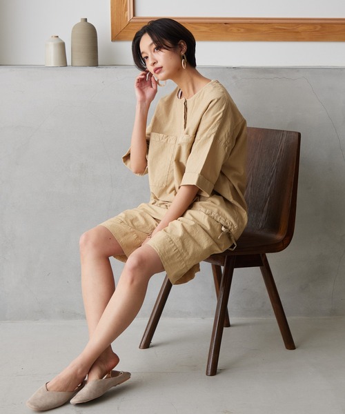 OMNES Another Edition(オムネス アナザーエディション)の「製品染め コットンショートパンツ(その他パンツ・レディース・ブラック/ベージュ/カーキ/ミント/モカ・FREE)」の22枚目の写真