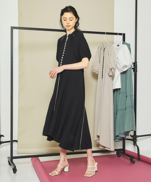 INella（イネラ）の「【INella(イネラ)】ラスティックトリムワンピース（ワンピース・レディース・ブラック/ベージュ・FREE）」の5枚目の写真