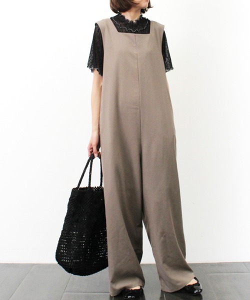 STYLEBLOCK（スタイルブロック）の「ポーラオールインワン（サロペット/オーバーオール・レディース・ライトベージュ/マスタード/ピンク/グレイッシュベージュ/ブラック・M）」の3枚目の写真