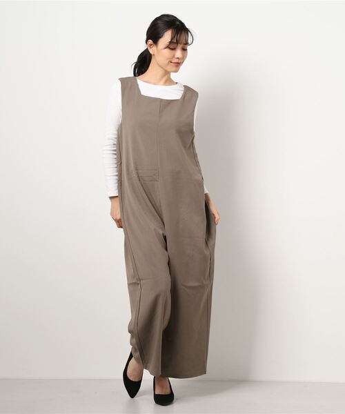 STYLEBLOCK（スタイルブロック）の「ポーラオールインワン（サロペット/オーバーオール・レディース・ライトベージュ/マスタード/ピンク/グレイッシュベージュ/ブラック・M）」の8枚目の写真