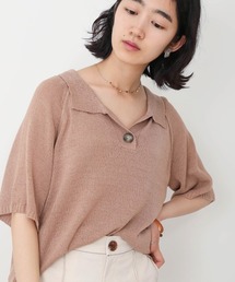 Bab（バブ）の「【WEB限定】半袖ポロニットプルオーバー（ニット/セーター・レディース）」