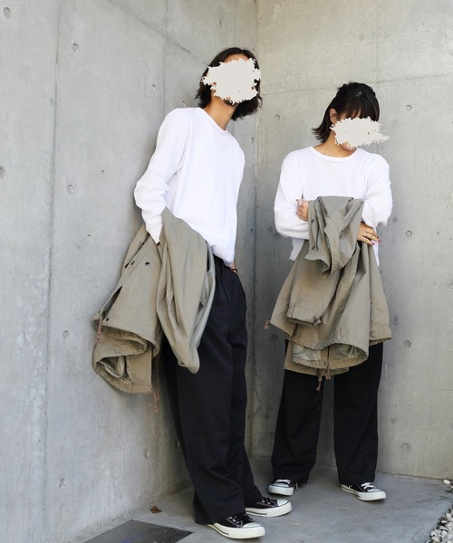 ８(eight)（エイト）の「スーツ生地ワイドパンツ（スラックス・メンズ・ベージュ/ブラック/チャコールグレー/ネイビー・LARGE/MEDIUM）」の10枚目の写真