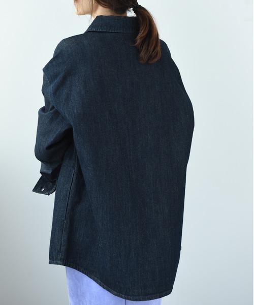 INTERPLANET(インタープラネット)の「【SUPERTHANKS】DENIM SHIRT JACKET(デニムジャケット・レディース・ブラック/インディゴブルー・FREE)」の6枚目の写真