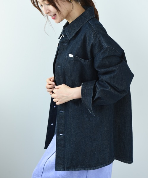 INTERPLANET(インタープラネット)の「【SUPERTHANKS】DENIM SHIRT JACKET(デニムジャケット・レディース・ブラック/インディゴブルー・FREE)」の7枚目の写真