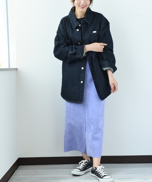 INTERPLANET(インタープラネット)の「【SUPERTHANKS】DENIM SHIRT JACKET(デニムジャケット・レディース・ブラック/インディゴブルー・FREE)」の8枚目の写真