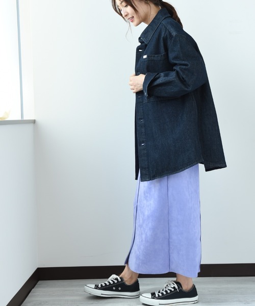 INTERPLANET(インタープラネット)の「【SUPERTHANKS】DENIM SHIRT JACKET(デニムジャケット・レディース・ブラック/インディゴブルー・FREE)」の9枚目の写真