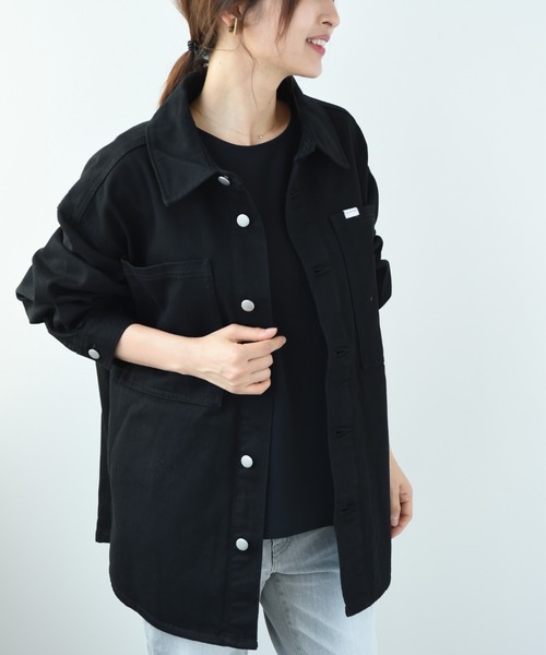 INTERPLANET(インタープラネット)の「【SUPERTHANKS】DENIM SHIRT JACKET(デニムジャケット・レディース・ブラック/インディゴブルー・FREE)」の10枚目の写真