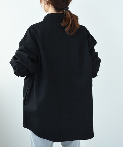 INTERPLANET(インタープラネット)の「【SUPERTHANKS】DENIM SHIRT JACKET(デニムジャケット・レディース・ブラック/インディゴブルー・FREE)」の12枚目の写真