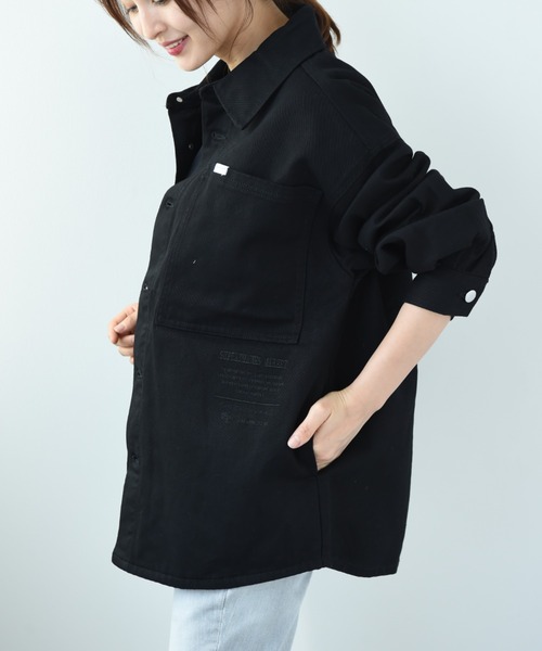 INTERPLANET(インタープラネット)の「【SUPERTHANKS】DENIM SHIRT JACKET(デニムジャケット・レディース・ブラック/インディゴブルー・FREE)」の13枚目の写真
