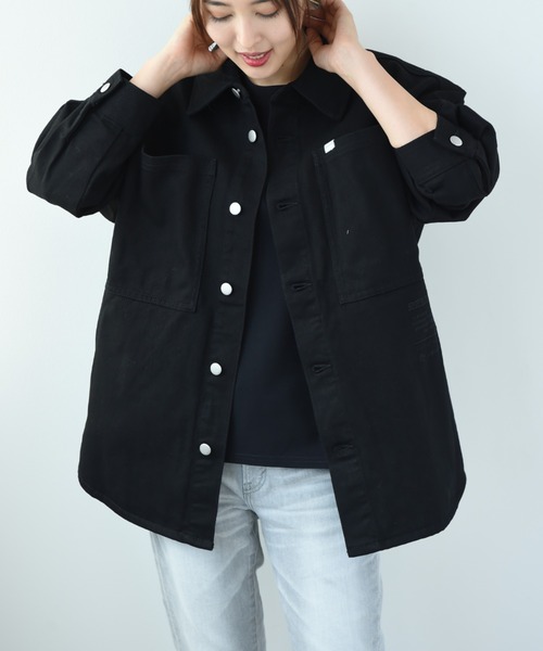 INTERPLANET(インタープラネット)の「【SUPERTHANKS】DENIM SHIRT JACKET(デニムジャケット・レディース・ブラック/インディゴブルー・FREE)」の14枚目の写真