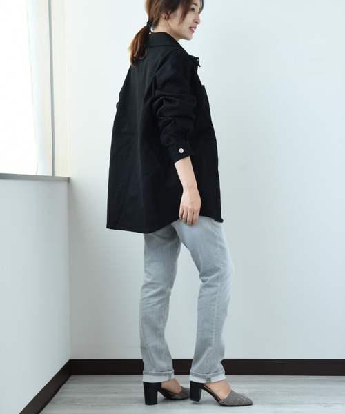 INTERPLANET(インタープラネット)の「【SUPERTHANKS】DENIM SHIRT JACKET(デニムジャケット・レディース・ブラック/インディゴブルー・FREE)」の18枚目の写真