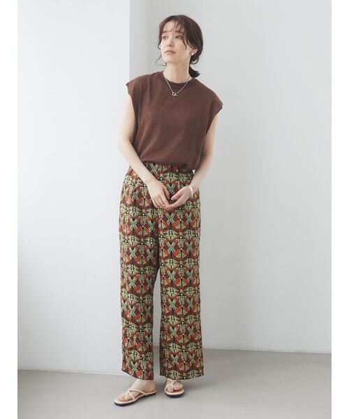 Green Parks(グリーンパークス)の「シアーリネンブレンド ノースリーブニット*(ニット/セーター・レディース・アイボリー/パープル/ブラック/ブラウン・FREE)」の7枚目の写真