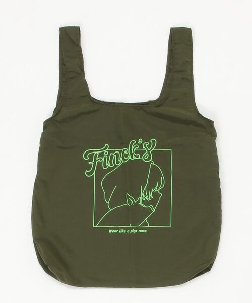 WESTSEA(ウエストシー)の「FINCK'S×WESTSEA ナイロン ポケッタブル プリント エコバッグ(エコバッグ/サブバッグ・レディース・ホワイト/オリーブ/ライム/ブラック・FREE)」の3枚目の写真
