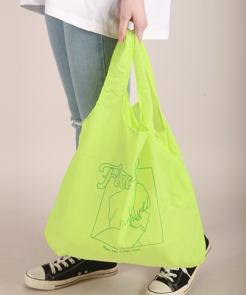 WESTSEA(ウエストシー)の「FINCK'S×WESTSEA ナイロン ポケッタブル プリント エコバッグ(エコバッグ/サブバッグ・レディース・ホワイト/オリーブ/ライム/ブラック・FREE)」の14枚目の写真
