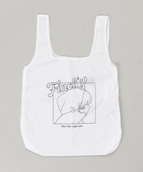 WESTSEA(ウエストシー)の「FINCK'S×WESTSEA ナイロン ポケッタブル プリント エコバッグ(エコバッグ/サブバッグ・レディース・ホワイト/オリーブ/ライム/ブラック・FREE)」の13枚目の写真