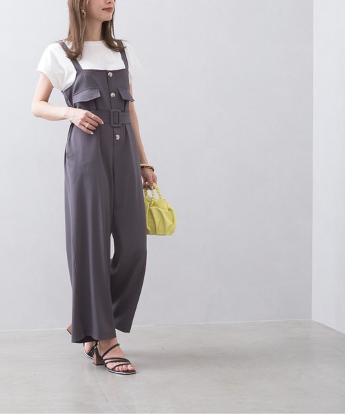 SpRay(スプレイ)の「ベルト付きオールインワン(つなぎ/オールインワン・レディース・チャコールグレー/ブラック/ベージュ・FREE)」の7枚目の写真