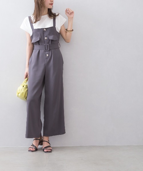 SpRay(スプレイ)の「ベルト付きオールインワン(つなぎ/オールインワン・レディース・チャコールグレー/ブラック/ベージュ・FREE)」の13枚目の写真