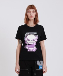 HIPANDA ハイパンダ レディース オーロラカラー絆創膏 ビッグプリント 半袖Tシャツ