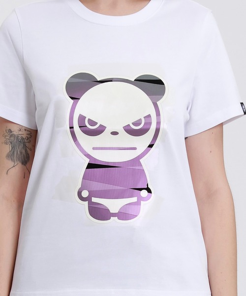 tシャツ HIPANDA ハイパンダ レディース オーロラカラー絆創膏 ビッグプリント 半袖Tシャツ レディース HIPANDA ハイパンダ レディース オーロラカラー絆創膏 ビッグ