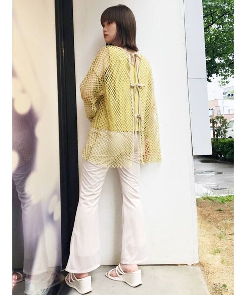 MURUA(ムルーア)の「メッシュオーバートップス×タンクSET(Tシャツ/カットソー・レディース・ブラック/ベージュ/イエロー・FREE)」の13枚目の写真