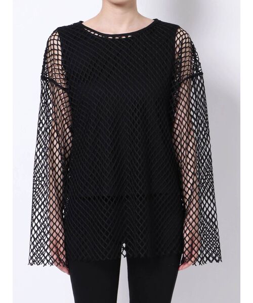 MURUA(ムルーア)の「メッシュオーバートップス×タンクSET(Tシャツ/カットソー・レディース・ブラック/ベージュ/イエロー・FREE)」の10枚目の写真