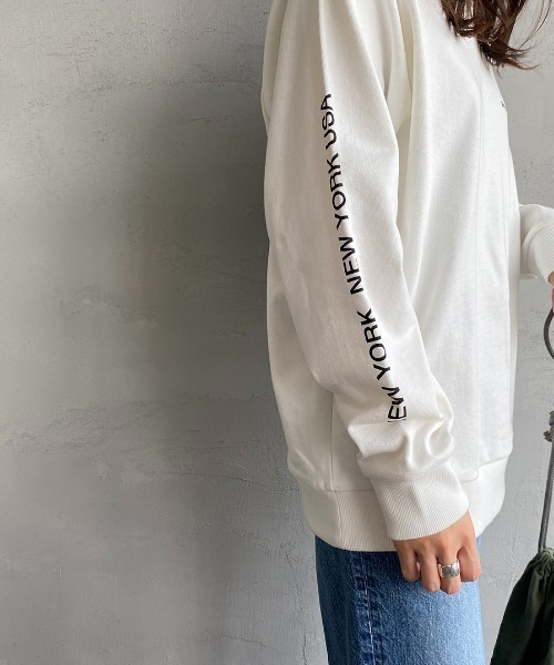 Manhattan Portage（マンハッタンポーテージ）の「[MANHATTAN PORTAGE/マンハッタンポーテージ］ 別注 バックフォトプリントスウェット トレーナー（スウェット・レディース・グレイッシュベージュ/ネイビー/ホワイト・XL/S/M/L）」の13枚目の写真