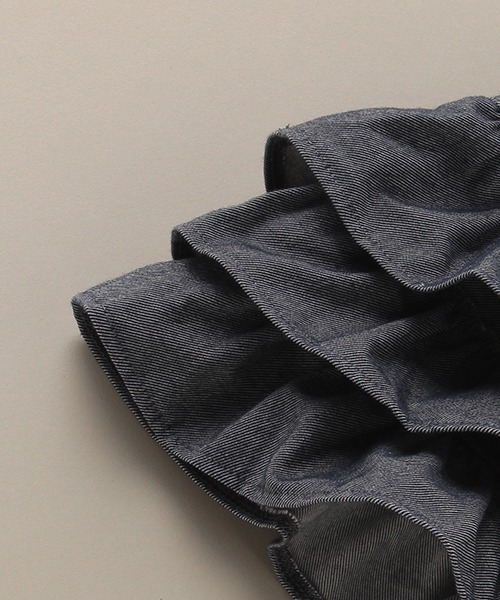 sense of wonder（センスオブワンダー）の「オーガニックデニムフリルショートパンツ【日本製】（デニムパンツ・キッズ・ネイビー・80ｃｍ/90cm/110cm/100cm/120cm/130cm）」の4枚目の写真