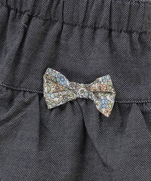 sense of wonder（センスオブワンダー）の「オーガニックデニムフリルショートパンツ【日本製】（デニムパンツ・キッズ・ネイビー・80ｃｍ/90cm/110cm/100cm/120cm/130cm）」の5枚目の写真