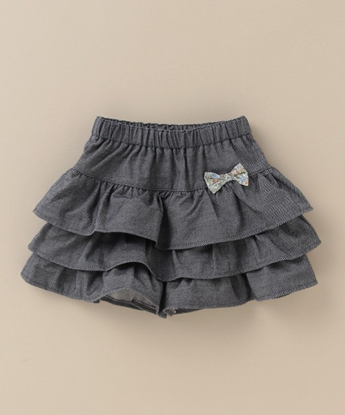 sense of wonder（センスオブワンダー）の「オーガニックデニムフリルショートパンツ【日本製】（デニムパンツ・キッズ・ネイビー・80ｃｍ/90cm/110cm/100cm/120cm/130cm）」の8枚目の写真