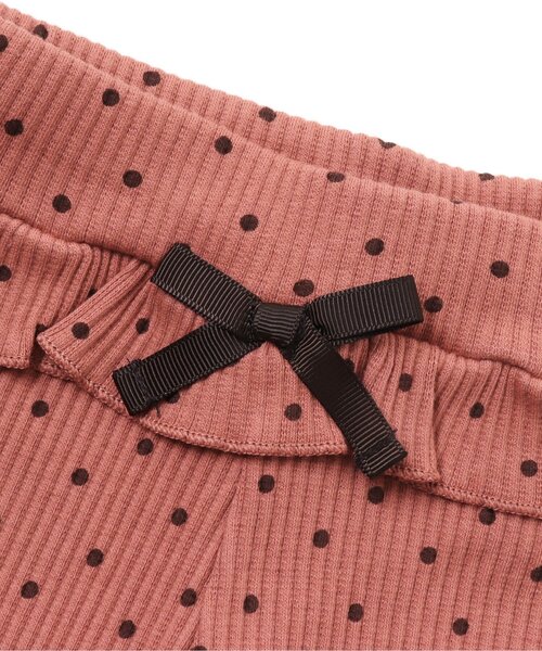 Seraph（セラフ）の「ドット柄リブパンツ 10分丈（レギンス/スパッツ・キッズ・アイボリー/サーモンピンク/チャコール・90/100/110/120/80/130/95/140）」の9枚目の写真