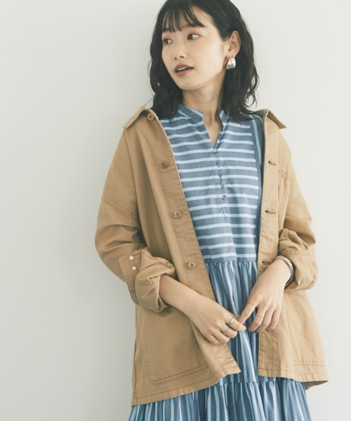 CRAFT STANDARD BOUTIQUE（クラフトスタンダードブティック）の「カバーオール　＊◇（カバーオール・レディース・ベージュ/ダークインディゴブルー・FREE）」の2枚目の写真