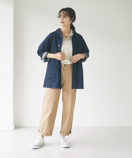 CRAFT STANDARD BOUTIQUE（クラフトスタンダードブティック）の「カバーオール　＊◇（カバーオール・レディース・ベージュ/ダークインディゴブルー・FREE）」の3枚目の写真