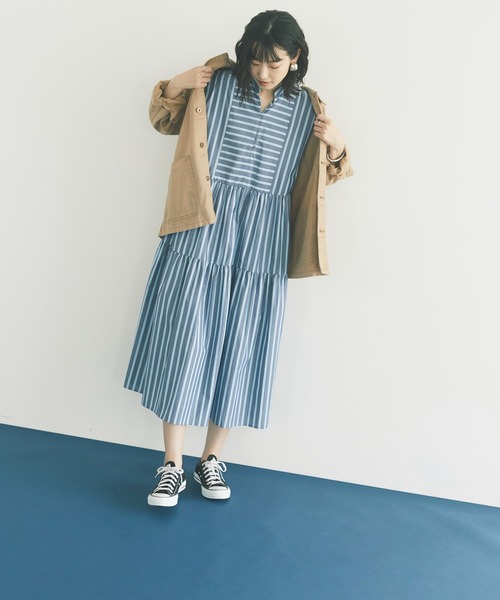 CRAFT STANDARD BOUTIQUE（クラフトスタンダードブティック）の「カバーオール　＊◇（カバーオール・レディース・ベージュ/ダークインディゴブルー・FREE）」の10枚目の写真