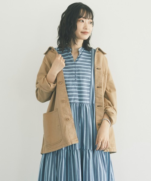 CRAFT STANDARD BOUTIQUE（クラフトスタンダードブティック）の「カバーオール　＊◇（カバーオール・レディース・ベージュ/ダークインディゴブルー・FREE）」の13枚目の写真