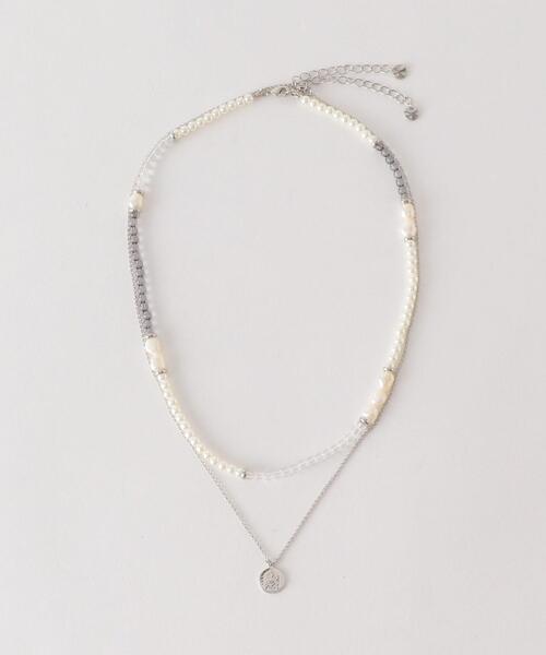 BEAUTY&YOUTH UNITED ARROWS（ビューティーアンドユースユナイテッドアローズ）の「BY 淡水パールxクリアビーズ コインモチーフネックレス -3WAY-◆（ネックレス・レディース・ゴールド/シルバー・FREE）」の7枚目の写真