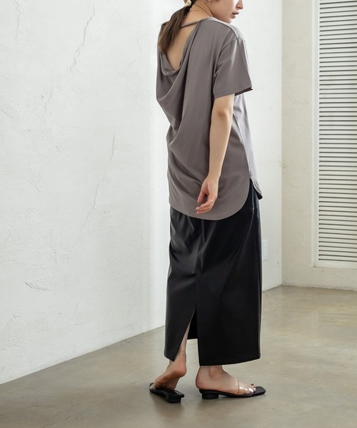 mystic（ミスティック）の「フェイクレザータイトスカート（スカート・レディース・アイボリー/ブラック/キャメル・1/2）」の14枚目の写真