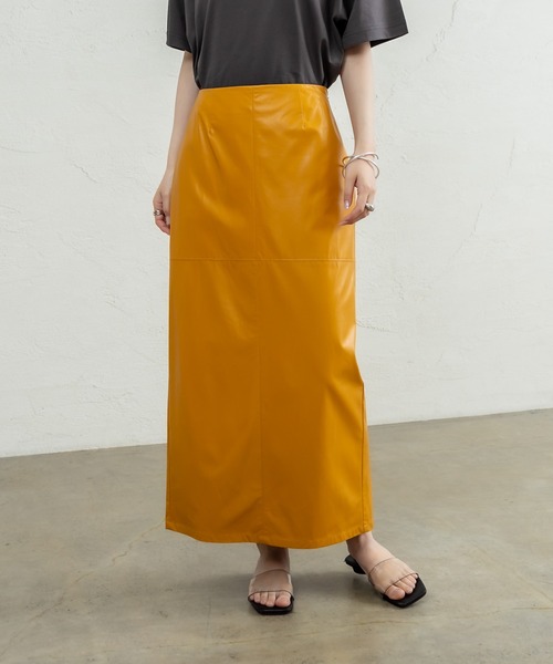 mystic（ミスティック）の「フェイクレザータイトスカート（スカート・レディース・アイボリー/ブラック/キャメル・1/2）」の22枚目の写真