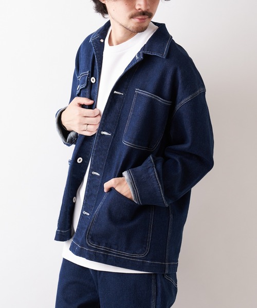 CIAOPANIC TYPY(チャオパニックティピー)の「【TYPYDENIM/ティピーデニム】カバーオール(カバーオール・メンズ・インディゴブルー/キャメル・S/M/L)」の2枚目の写真