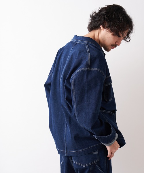 CIAOPANIC TYPY(チャオパニックティピー)の「【TYPYDENIM/ティピーデニム】カバーオール(カバーオール・メンズ・インディゴブルー/キャメル・S/M/L)」の6枚目の写真