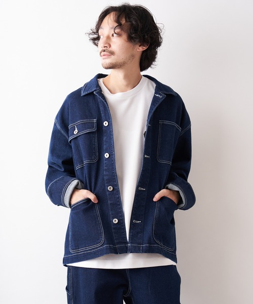 CIAOPANIC TYPY(チャオパニックティピー)の「【TYPYDENIM/ティピーデニム】カバーオール(カバーオール・メンズ・インディゴブルー/キャメル・S/M/L)」の3枚目の写真