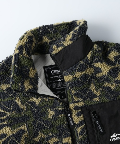 CAMP7(キャンプセブン)の「【CAMP7】柄ボアスタンドジャケット(ブルゾン・メンズ・オフホワイト/ネイビー・L/M/XL)」の15枚目の写真