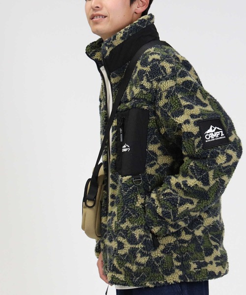 CAMP7(キャンプセブン)の「【CAMP7】柄ボアスタンドジャケット(ブルゾン・メンズ・オフホワイト/ネイビー・L/M/XL)」の9枚目の写真