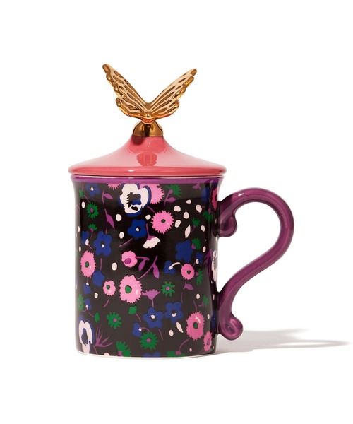 セール】ANNA SUI フタ付きマグ フラワー ピンク（食器