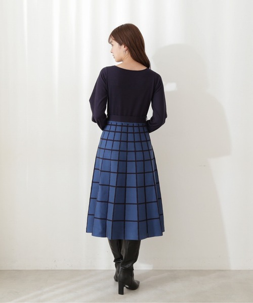 PROPORTION BODY DRESSING（プロポーションボディドレッシング）の「アイレットチェックワンピース / 1211240018（ワンピース・レディース・ネイビー/パープル/オフホワイト・MEDIUM/SMALL）」の6枚目の写真