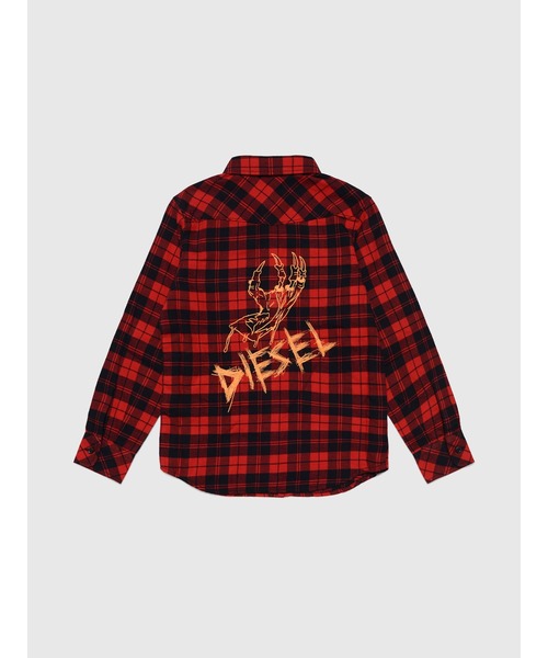 DIESEL(ディーゼル)の「DIESEL KID ジュニア チェックシャツ プリント(シャツ/ブラウス・キッズ・レッド・4Y/6Y/8Y/10Y/12Y/14Y)」の3枚目の写真