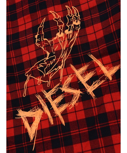 DIESEL(ディーゼル)の「DIESEL KID ジュニア チェックシャツ プリント(シャツ/ブラウス・キッズ・レッド・4Y/6Y/8Y/10Y/12Y/14Y)」の2枚目の写真
